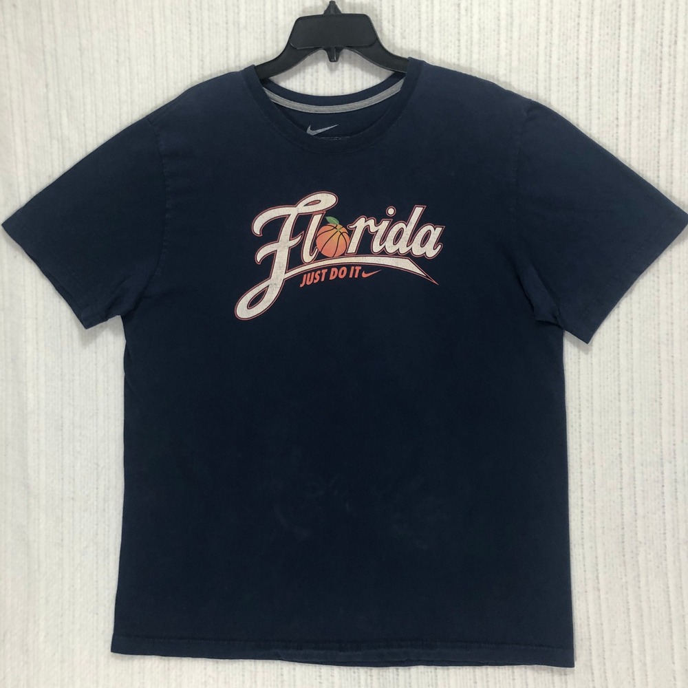 Nike Florida Basketball Graphic T-Shirt Just‎ Do It Navy Blue Men's Size XL